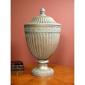 Ellington Antique Green Verdigris Large Garden Grand Urn- Outdoor Safe by Kathy Kuo Designs