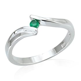 14k White Gold Emerald Ring (.09 ctw.)