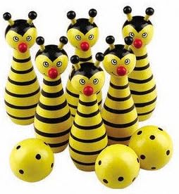 Educational Intellectual Toys Small Wooden Cartoon Bee Bowling Baby Children Game