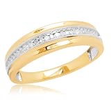10k White or Yellow Gold Milgrain Diamond Band (1/10 cttw, I-J Color, I3 Clarity)
