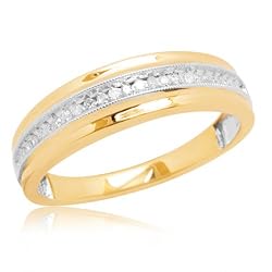 10k White or Yellow Gold Milgrain Diamond Band