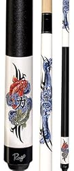 Koi Power Black/White Rage 58" Two-Piece Starter Billiards Pool Cues - Billiards Equipment