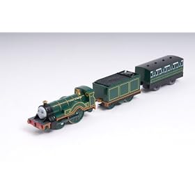 Trackmaster Railway System : Thomas and Friends Motorized Road and Rail Battery Powered Tank Engine : Emily the Stirling Engine with 1 Caboose and 1 Passenger Coach