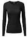 JJ Perfection Women's Knit Long Sleeve Crew Neck Thermal Top