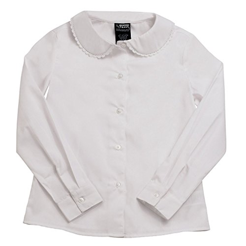 French Toast Little Girls' Long Sleeve Lace Blouse (White - 6)