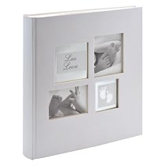 Walther UK-172 Babyalbum Little Foot mit Ausstanzung f�r pers�nlichen Namen, 60 wei�e Seiten, 4 Seiten illustrierter Vorspann, 28 x 30,5 cm wei�, Geschenkbox creme