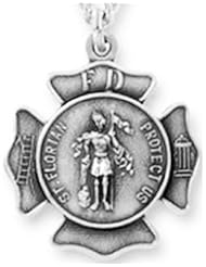 St. Forian Maltese Cross Medal Sterling Silver