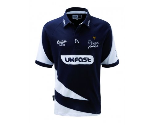Sale Sharks 2010/11 Home Rugby Shirt - Navy/White - XXL 52