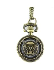 Youyoupifa Embossed Lovely Skull Bronze Alloy Quartz Pocket Watch(Unisex)