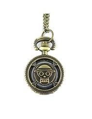 Youyoupifa Wholesale 5pcs/lot Embossed Lovely Skull Bronze Alloy Quartz Pocket Watch(Unisex)