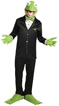 Kost&uuml;m Muppet Show Frosch Kermit Set Maske Handschuhe Stulpen