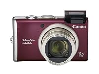 Canon PowerShot SX200IS 12.1 MP Digital Camera with 12x Wide Angle Optical Image Stabilized Zoom and 3.0-inch LCD (Red)