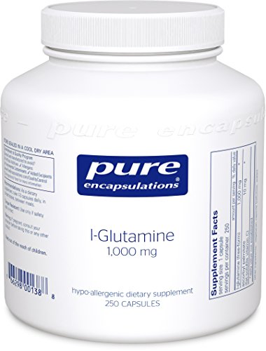 Pure Encapsulations - l-Glutamine 1000 mg. - Hypoallergenic Supplement Supports Muscle Mass and Gastrointestinal Tract* - 250 Capsules