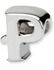 Sterling Silver Letter P Charm Bead Fits Pandora Chamilia Biagi Bracelet