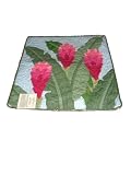 HAWAIIAN RED GINGER FLOWERS HAND QUILTED PILLOW COVER