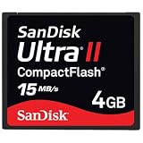 SANDISK SDCFH-004G-A11 Card, CompactFlash, 4GB, Ultra II, 15MB/Sec, SanDisk 15MB/Sec, SanDisk