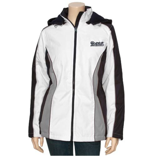 New England Patriots Ladies White Full Zip Hoody Parka