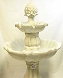 40 2 Tier White Resin Artichoke Outdoor Fountain/Bird Bath