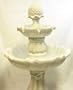 40" 2 Tier White Resin Artichoke Outdoor Fountain/Bird Bath