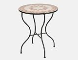 Siena Garden Tisch Finca, &Oslash; 60 x H 71 cm, Gestell schwarz/mit Mosaik-Platte 60 cm rund