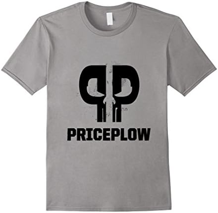 Men's PricePlow Skull Shirt: Never Pay Retail Again (Black Text) Large Slate