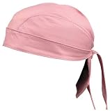 Pink Leather Do Rag Headwrap Biker Motorcycle Skull Cap