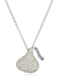 Hershey Jewelry Sterling Silver with CZ Medium Flat Back Shaped Pendant