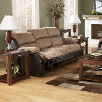 Market Square Perry Reclining Sofa with Drop Down Top and Massage