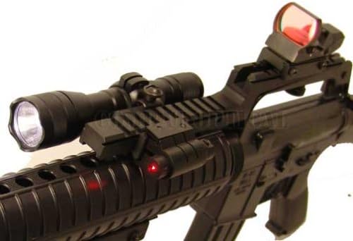 Z Mount Combo with 4 Reticle Red/green-dot Sight, Strobe Flashlight, and Red Laser Sight