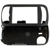 PCMICROSTORE Brand HTC Mogul XV6800 PPC6800 P4000 Black Rubberize Texture Snap-On Case Cover with Removable Swivel Belt Clip