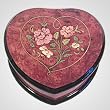 Italian Inlaid Wood Heart Music Box