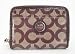 Coach Signature Alex Coated Medium Zip Around Wallet Khaki