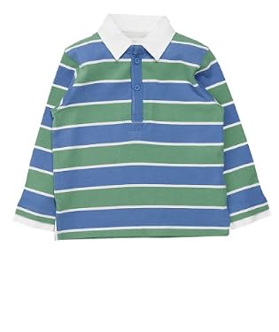 Long Sleeve Blue and Green Sueded Rugby Top 