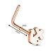 BodyJ4You Rose Goldtone Nose Ring L-Shaped Pack 5PC Surgical Steel