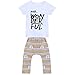 FEITONG 1Set Infant Toddler Baby Boy Printing T-shirt Tops + Long Pants (Age: 12 Month)
