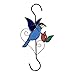 Sunlit Gifts Plant Hanger (10-inch Bluebird) / Bird Feeders Hook: Beautiful Hand Made Stained Glass (with Metal S Hooks) - Ornament Hangers for Hanging Planters, Flower Baskets, Pots, Bird Houses