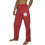 Mens NCAA Cincinnati Bearcats Plaid Cotton Thermal Sleepwear / Pajama Pants - Red (Size: M)