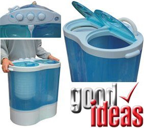 Manufactured for GOOD IDEAS Energy-saving Twin Tub Washing Machine/Spin Dryer (737) Ideal for caravans, flats, students.