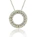 Jewelry : Sterling Silver .925 Created Fiery White Opal Stone Prong Round Eternity Pendant Slide