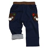 (ミキハウス) MIKIHOUSE プッチー＆うさこ☆編みワッペン付きパンツ 90cm 紺（03）