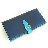 (エルメス)HERMES 二つ折り長財布[ベアン スフレ]シェーブル(山羊革) ネイビーXブルージーンコンビ N刻印 並行輸入品 HERMES 二つ折り財布