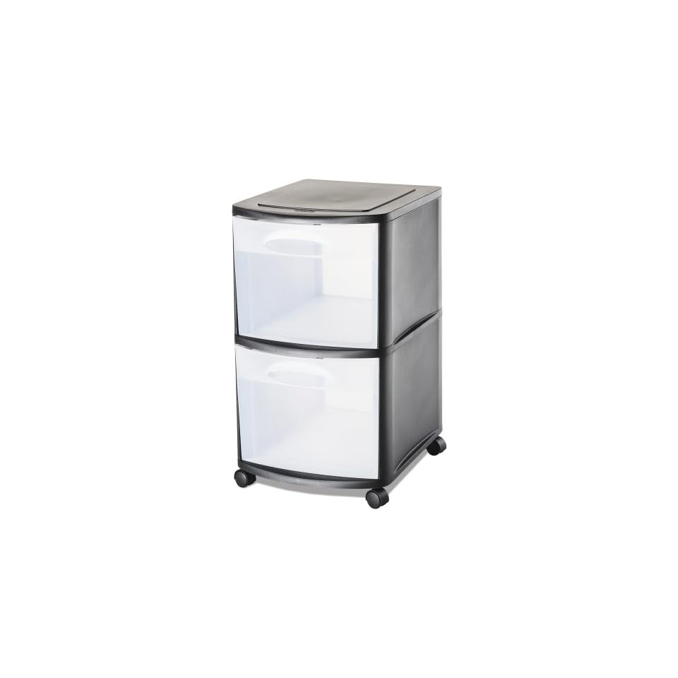 Sterilite 37209002 2 Drawer Cart With See Through Drawers And