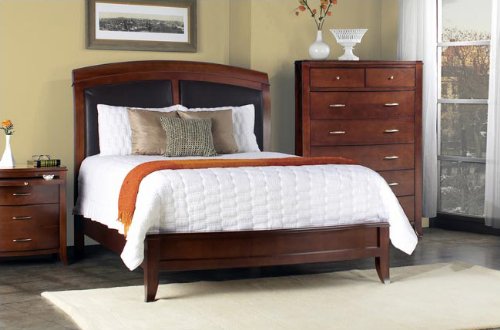 Modus Furniture BR15LX - Brighton Low Profile Leather Sleigh Bed (Cinnamon) (Full, Queen, King, California King)