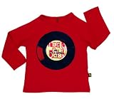Rockabye-Baby Record Tee Long Sleeve T-Shirt (Red, 3-6 Months)
