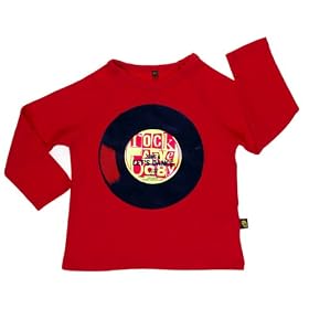 Rockabye-Baby Record Long Sleeve T-Shirt (Red, 3-6 Months)