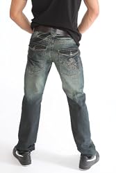 DCoy Jeans Embroidered Griffon Pocket Straight Leg Rocker Jeans