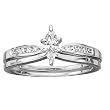 14K White Gold 1/3 ct. Diamond Bridal Engagement Set with Marquise Cut Center Diamond