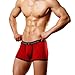 Two Pairs of Mens Red Color Soft Modal Boxer Trunks, Medium