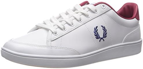 Fred Perry Men's Hopman Leather Fashion Sneaker, White/Royal/Blood, 11 UK/12 M US