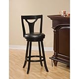 Hollis Swivel Bar Height Stool (Black) (43.25"H x 17.5"W x 19"D)
